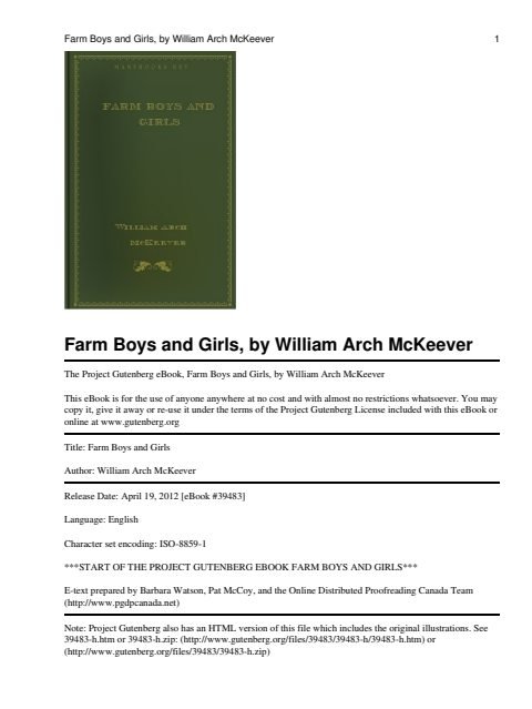 Cover of Farm Boys and Girls