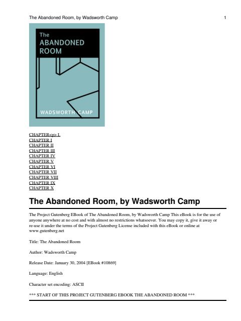 Cover of The Abandoned Room