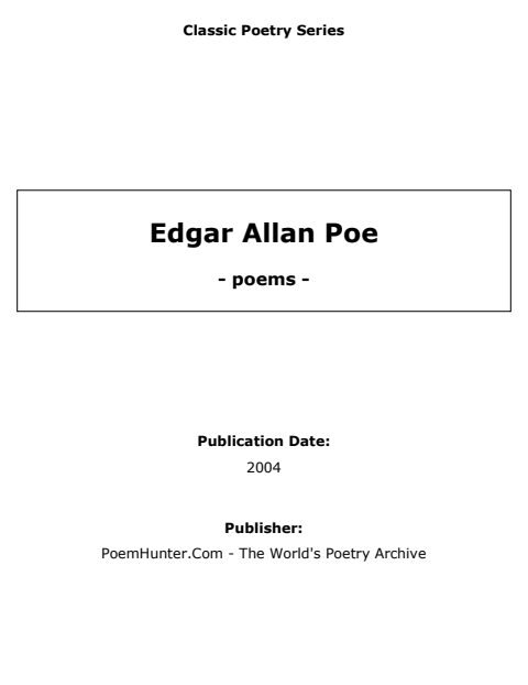 Cover of Edgar Allan Poe - poems