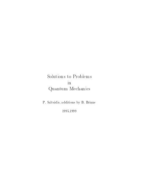 Cover of Modern Quantum Mechanics 2e Solutions-Sakurai
