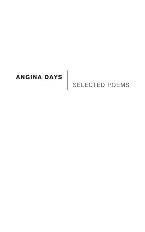 Cover of Angina Days, trans Michael Hoffman