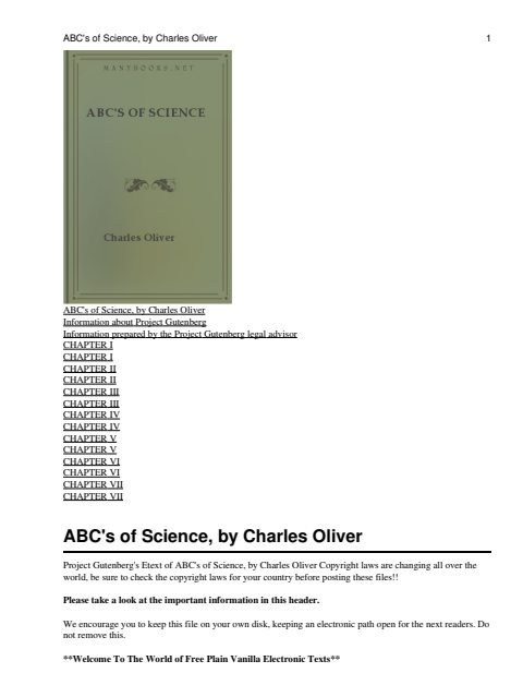 Cover of ABC's of Science