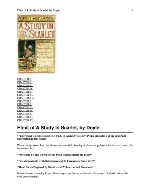 Cover of A Study In Scarlet