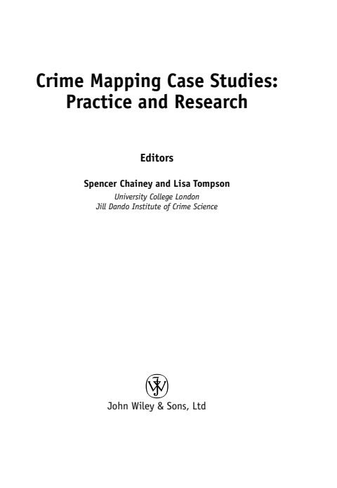 Cover of Crime Mapping Case Studies:Practice and Research
