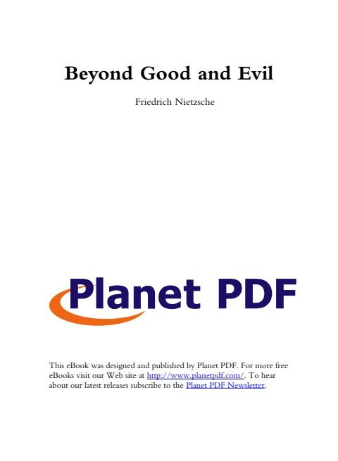 Cover of Beyond Good and Evil