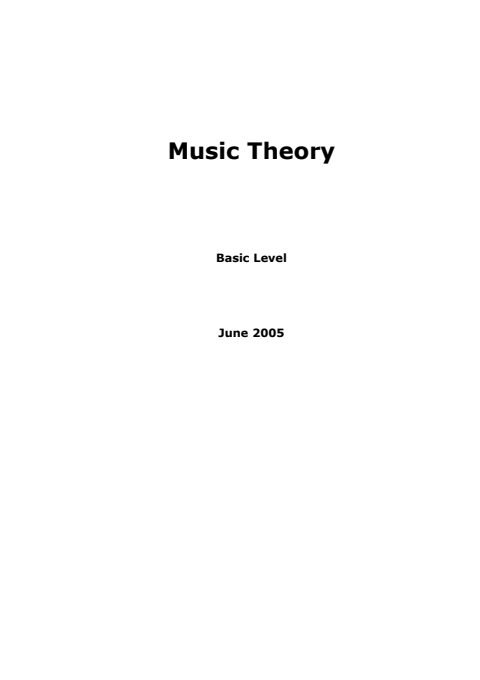 Cover of Music Theory