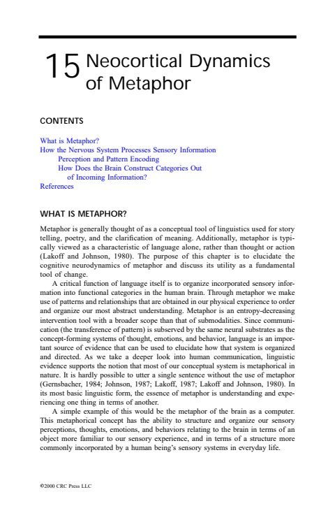 Cover of Chapter 15: Neocortical Dynamics of Metaphor