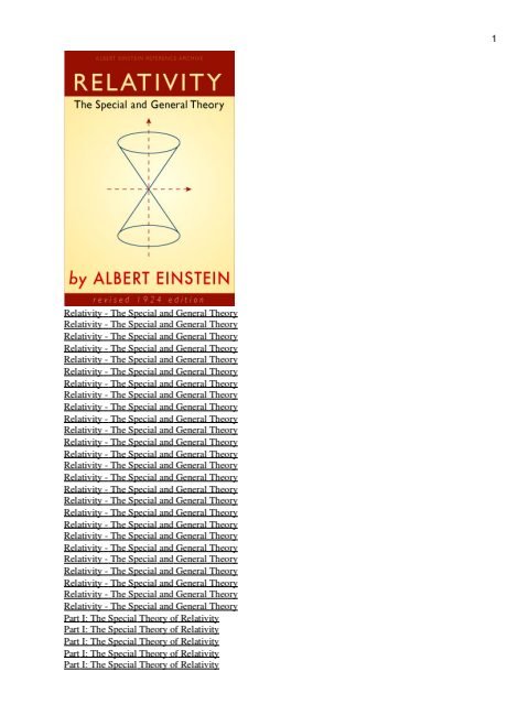 Cover of Relativity - The Special and General Theory