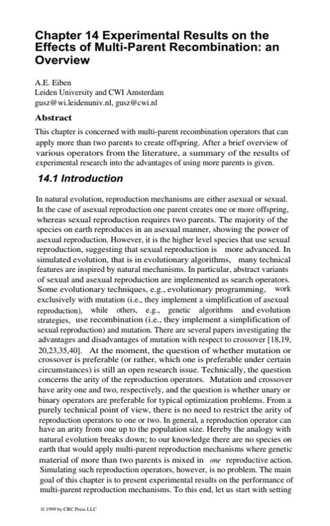 Cover of Chapter 14: Practical Handbook of GENETIC ALGORITHMS: Complex Coding Systems, Volume III