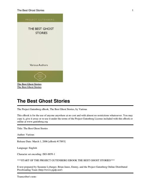 Cover of The Best Ghost Stories